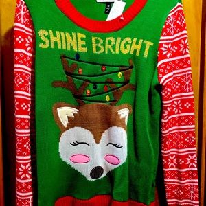 Christmas Sweater, lights up (works!) Men’s Med